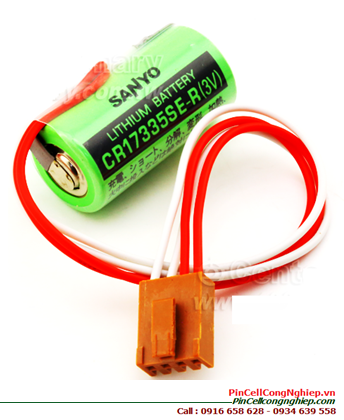 Sanyo CR17335SE-R; Pin nuôi nguồn Sanyo CR17335SE-R lithium 3v 2/3A 1800mAh (Zắc 4Holes)